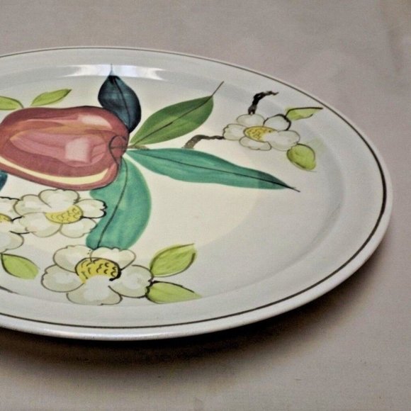 Vintage Red Wing Pottery Dinnerware Normandy Apple Hand Painted 14" Chop Plate - Picture 6 of 12